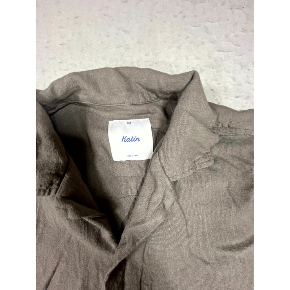 Katin Camp Shirt Mens Small Gray Short Sleeve Collared Beach Casual Button Up - Picture 4 of 8